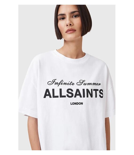 Βαμβακερό μπλουζάκι AllSaints AVRI χρώμα: άσπρο, W095JC