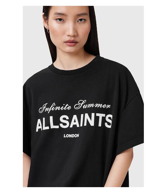 Βαμβακερό μπλουζάκι AllSaints AVRI χρώμα: μαύρο, W095JC
