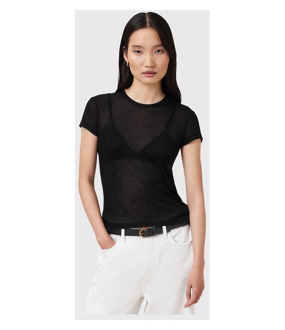 Μπλουζάκι AllSaints JUNE χρώμα: μαύρο, W182JC