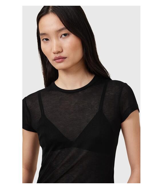 Μπλουζάκι AllSaints JUNE χρώμα: μαύρο, W182JC