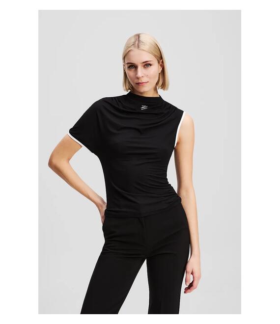Μπλουζάκι Karl Lagerfeld χρώμα: μαύρο, A3W17006