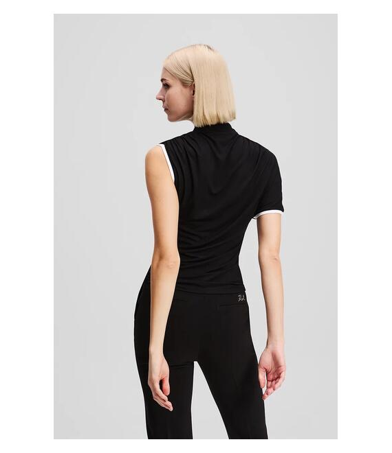 Μπλουζάκι Karl Lagerfeld χρώμα: μαύρο, A3W17006