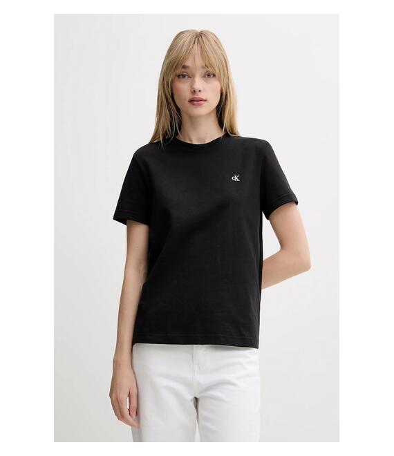Βαμβακερό μπλουζάκι Calvin Klein Jeans χρώμα: μαύρο, LV047B224G