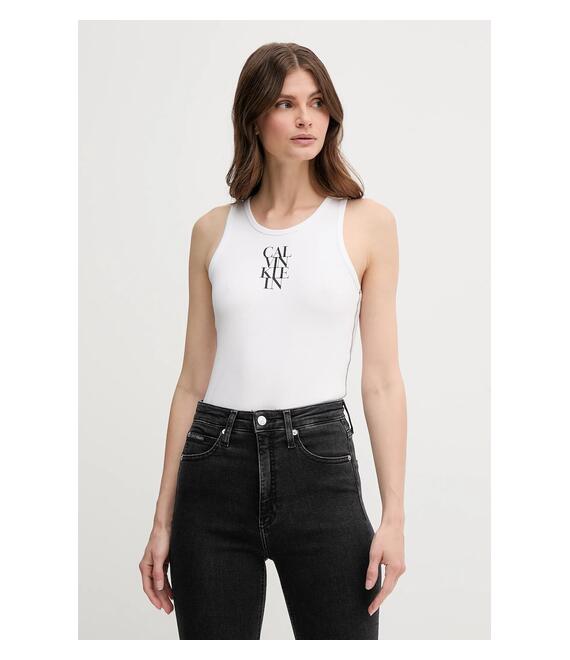 Top Calvin Klein Jeans χρώμα: άσπρο, LV044C219G