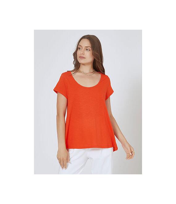 Oversized μπλούζα με καμπύλη στο τελείωμα SM9428.4163+5