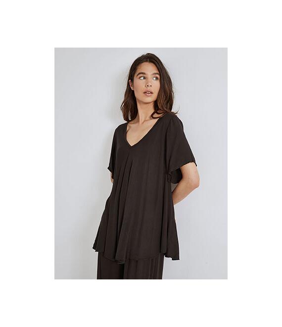Μπλούζα oversized με V λαιμόκοψη SN7587.4191+1