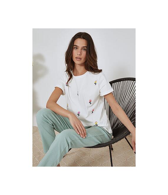T-shirt με κεντητές λεπτομέρειες SN7590.4260+1