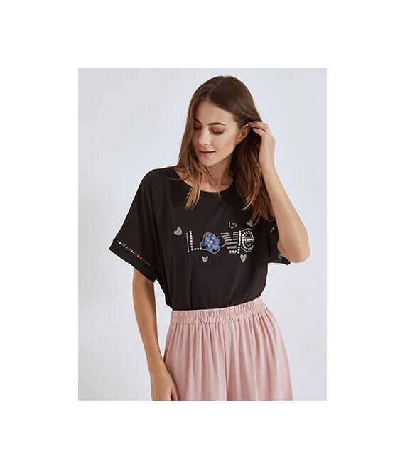 Μπλούζα love με πέτρες strass SN7642.4229+1