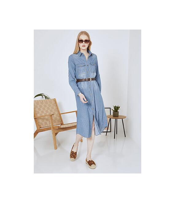 Φόρεμα μίντι denim SN7693.8243+2