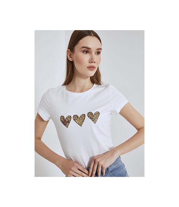 T-shirt με λεοπάρ καρδιές SN7958.4317+1