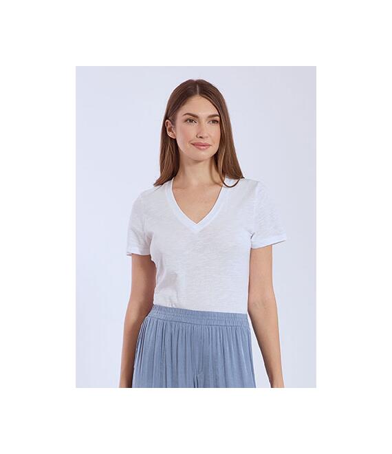 T-shirt βαμβακερό με V λαιμόκοψη SN9489.4795+3
