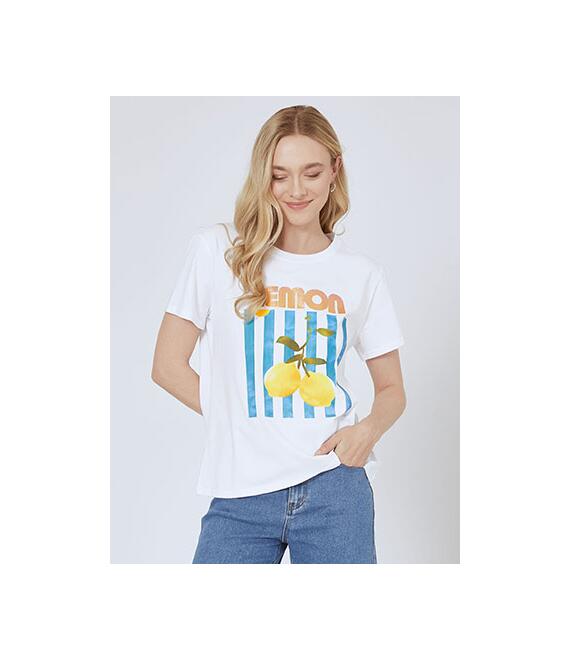 T-shirt με στάμπα lemon SN9844.4001+3
