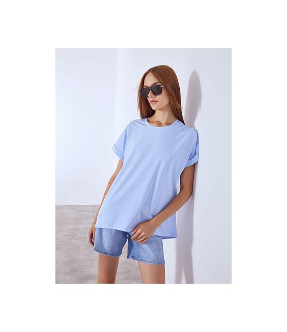T-shirt ασύμμετρο μονόχρωμο SN9844.4332+6