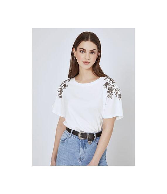 T-shirt με κεντητές λεπτομέρειες SN9844.4635+2