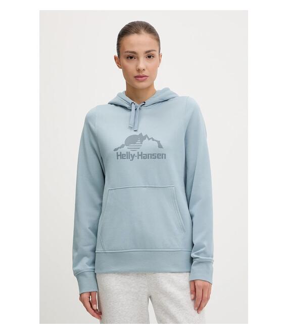 Μπλούζα Helly Hansen NORD GRAPHIC χρώμα: μπλε, με κουκούλα, 62981