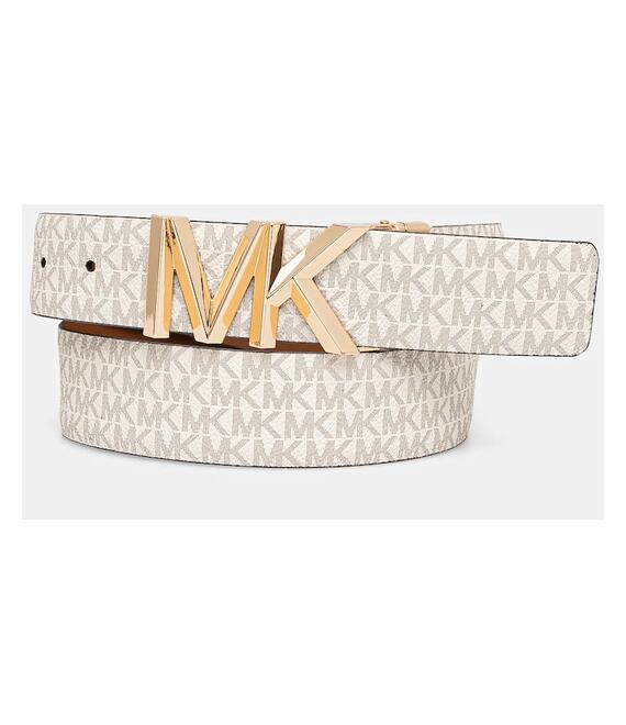 Αναστρέψιμη δερμάτινη ζώνη MICHAEL Michael Kors χρώμα: μπεζ