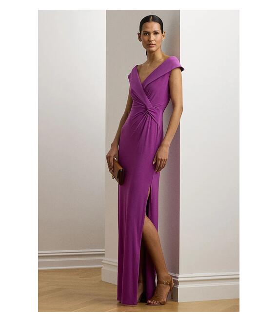 Φόρεμα Lauren Ralph Lauren χρώμα: μοβ, 253863940