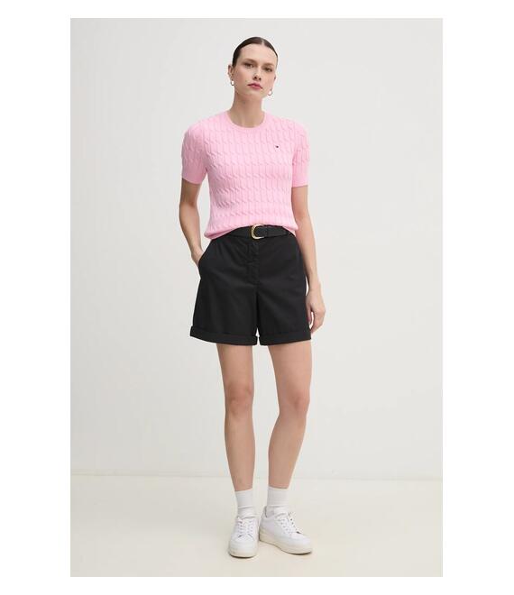 Βαμβακερό πουλόβερ Tommy Hilfiger χρώμα: ναυτικό μπλε, WW0WW38744