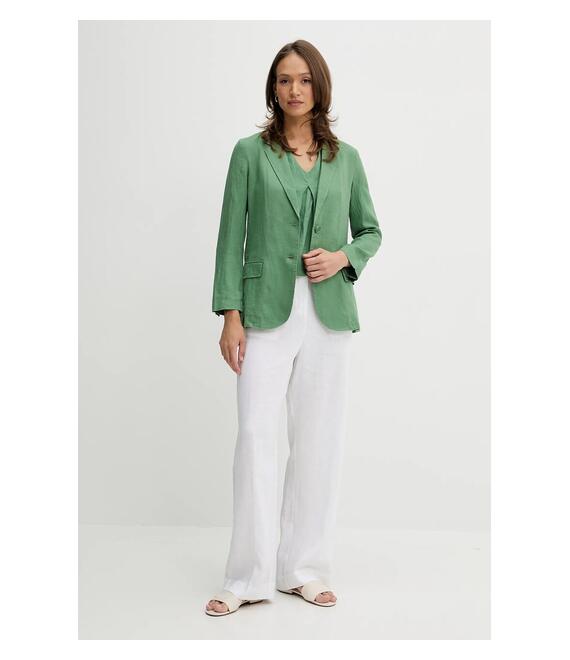Λευκή μπλούζα United Colors of Benetton χρώμα: πράσινο, 5BMLDQ06W