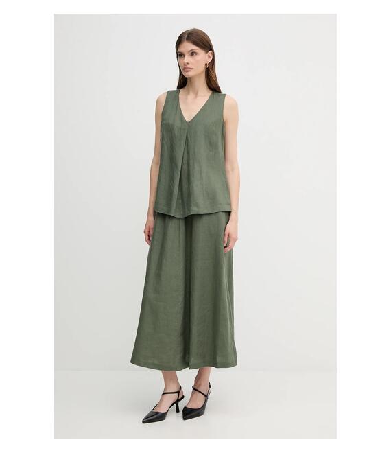 Λευκή μπλούζα United Colors of Benetton χρώμα: πράσινο, 5BMLDQ06W