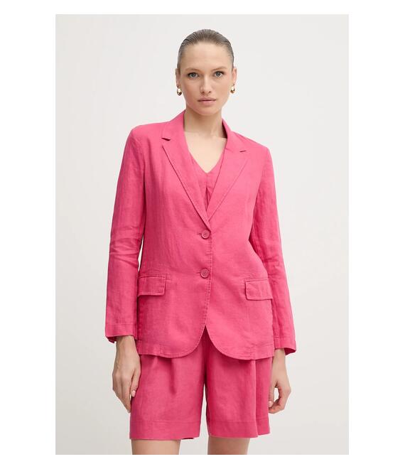 Λινό πανωφόρι United Colors of Benetton χρώμα: πράσινο