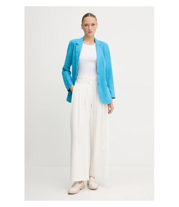 Λινό πανωφόρι United Colors of Benetton χρώμα: πράσινο