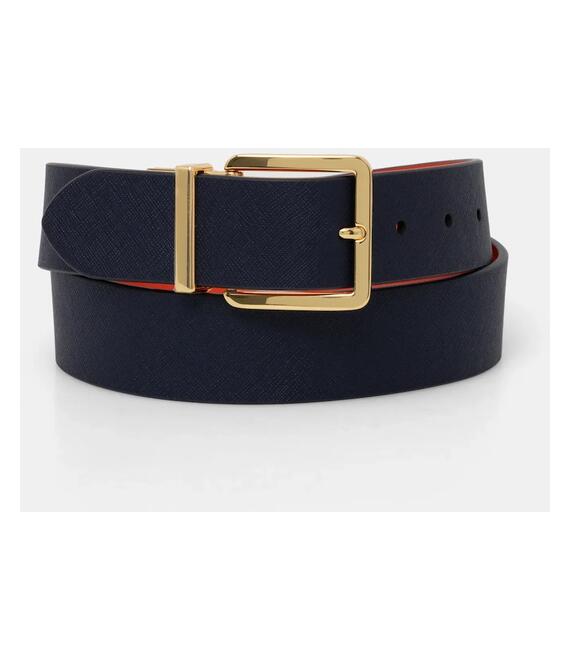 Δερμάτινη ζώνη Lauren Ralph Lauren χρώμα: μπλε