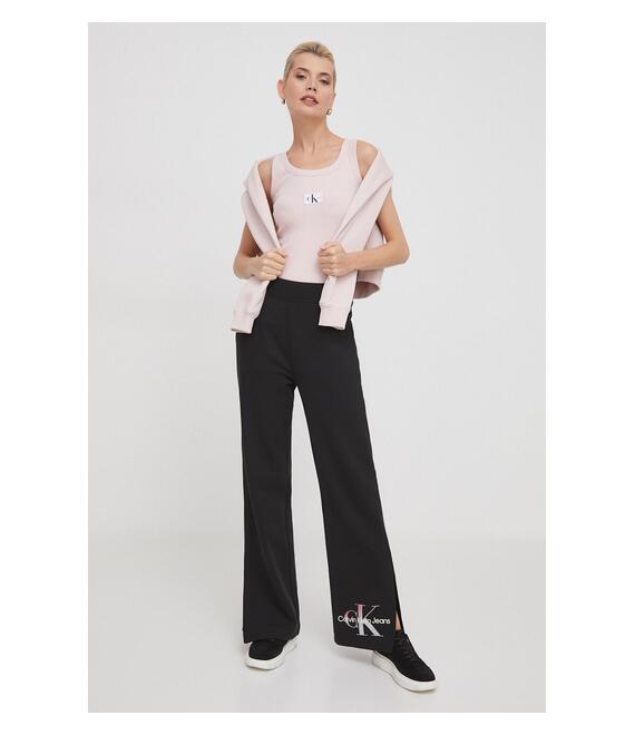 Βαμβακερό παντελόνι Calvin Klein Jeans χρώμα: μαύρο