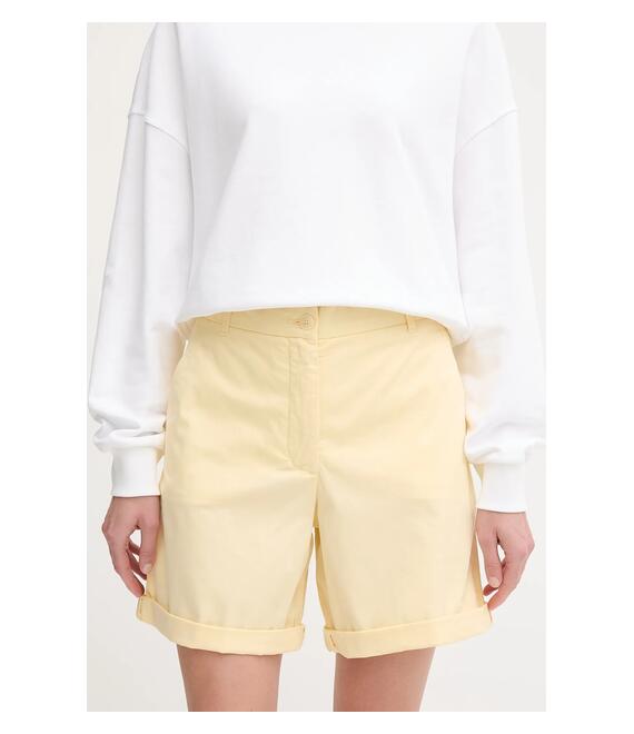 Σορτς Tommy Hilfiger χρώμα: κίτρινο, γυναικείο, high waist WW0WW42457