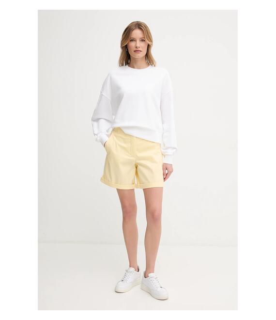 Σορτς Tommy Hilfiger χρώμα: κίτρινο, γυναικείο, high waist WW0WW42457