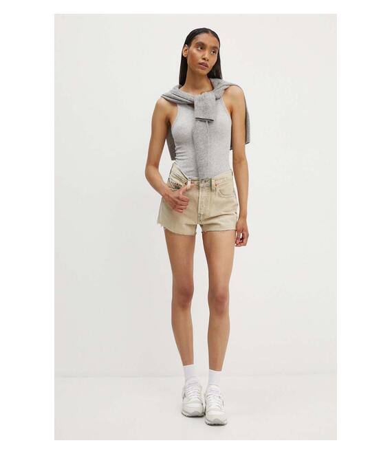 Τζιν σορτς Levi's χρώμα: μπεζ