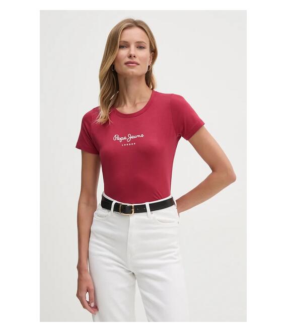Μπλουζάκι Pepe Jeans NEW VIRGINIA SS N χρώμα: κόκκινο, PL505202