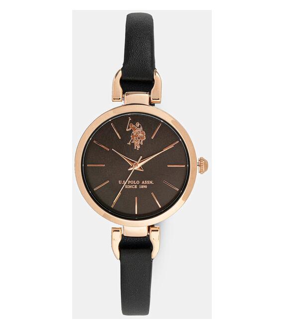 Ρολόι U.S. Polo Assn. ADRIENNE χρώμα: μαύρο, USP8100BK