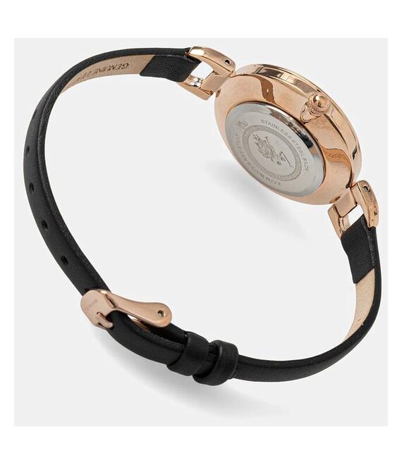 Ρολόι U.S. Polo Assn. ADRIENNE χρώμα: μαύρο, USP8100BK