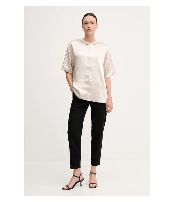 Μπλουζάκι Sisley χρώμα: μπεζ, 5KANLQ08L