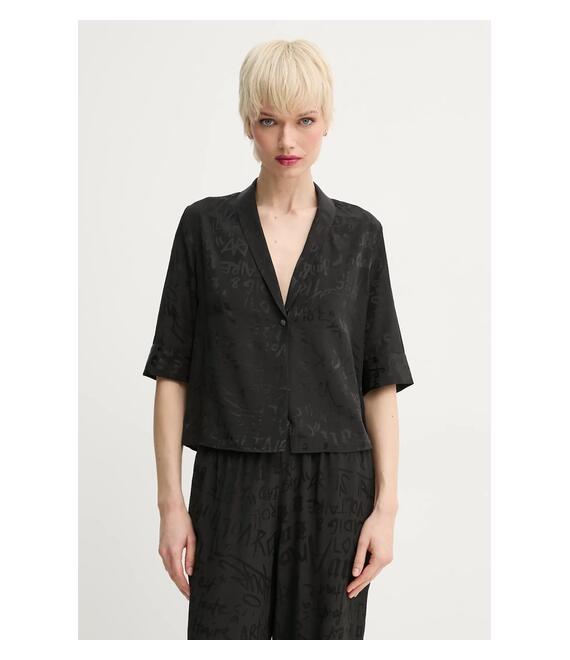 Μεταξωτό πουκάμισο ZADIG&VOLTAIRE χρώμα: μαύρο, WWSH02222