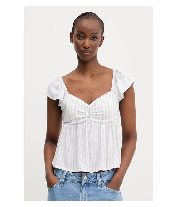 Μπλουζάκι Hollister Co. χρώμα: άσπρο, KI340-5050