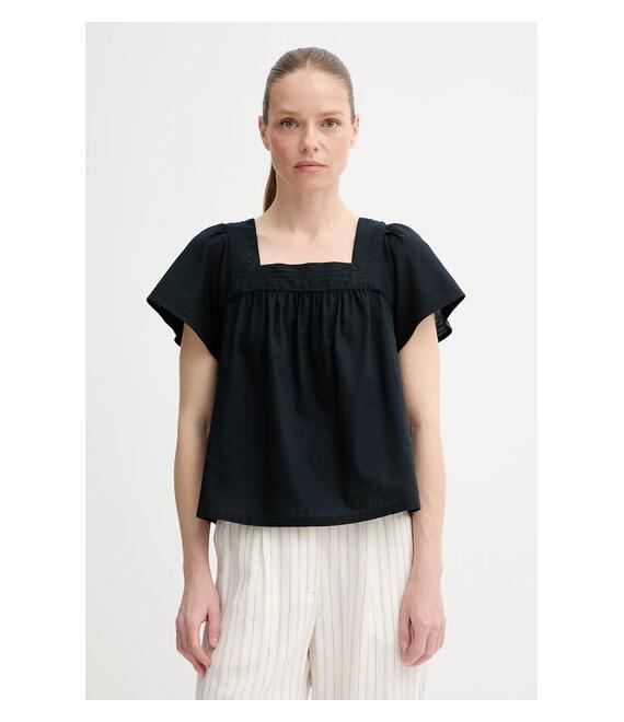 Μπλούζα με μείγμα από λινό Levi's AMBRE BABYDOLL TANK γυναικεία, χρώμα: μαύρο, 001SB
