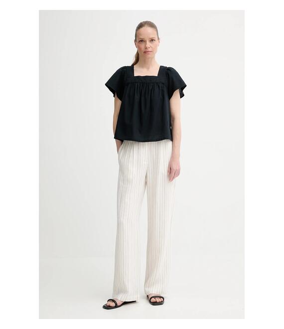 Μπλούζα με μείγμα από λινό Levi's AMBRE BABYDOLL TANK γυναικεία, χρώμα: μαύρο, 001SB