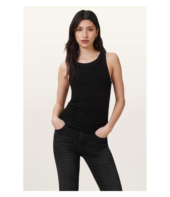 Top AllSaints RINA χρώμα: μαύρο, W235JB