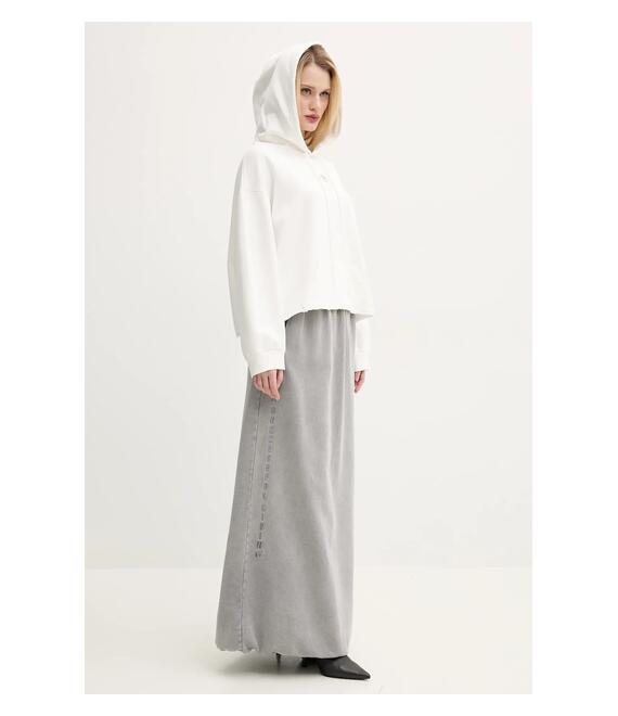 Βαμβακερή μπλούζα MM6 Maison Margiela γυναικεία, χρώμα: άσπρο, με κουκούλα, S52GU0235