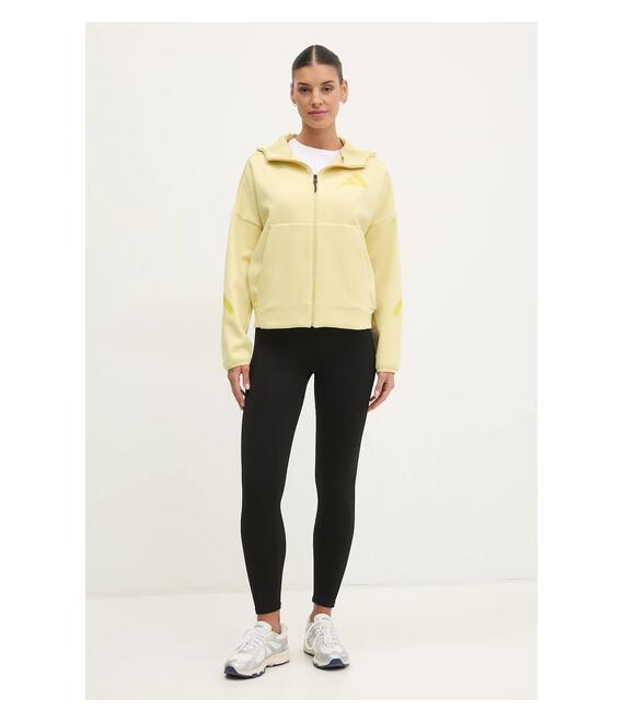 Μπλούζα adidas Z.N.E. χρώμα: κίτρινο, με κουκούλα, JJ4753