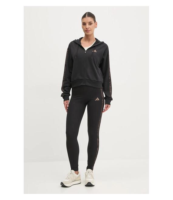 Μπλούζα adidas Essentials Animal χρώμα: μαύρο, με κουκούλα, JM5893