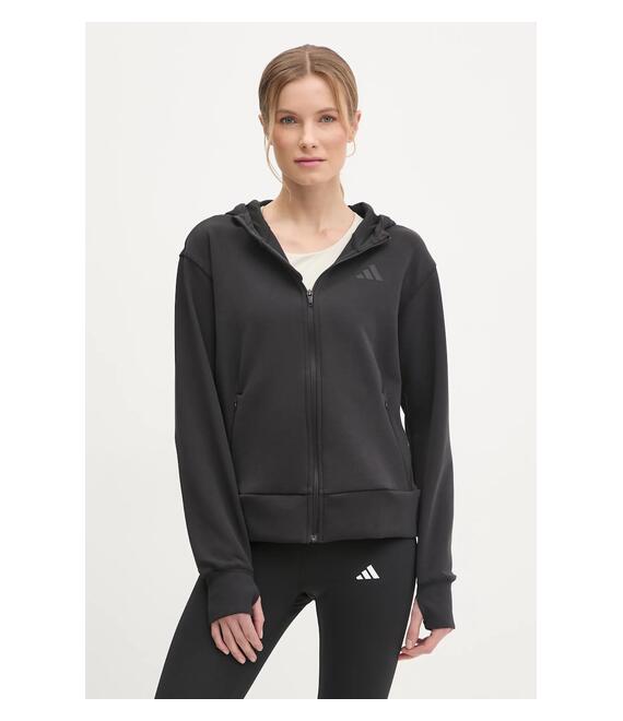 Φούτερ προπόνησης adidas Performance Designed for Training χρώμα: μαύρο, με κουκούλα, JP2654
