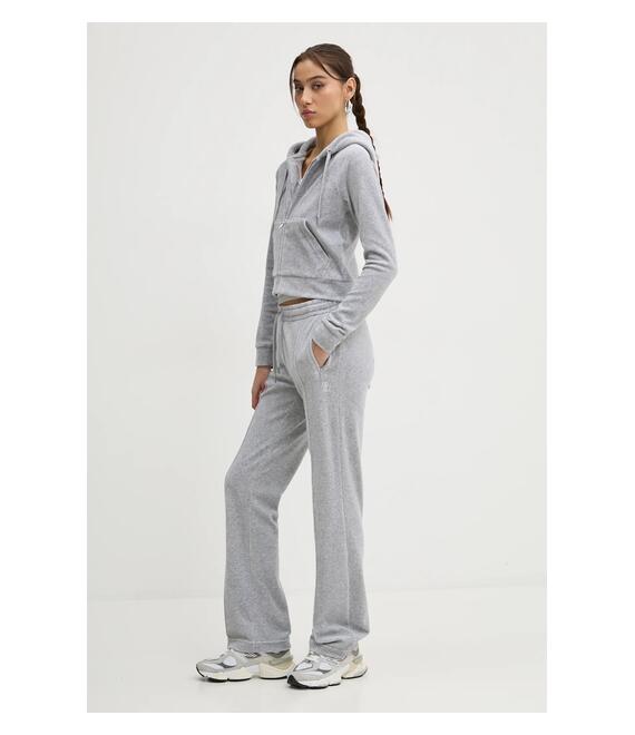 Μπλούζα Juicy Couture χρώμα: γκρι, με κουκούλα, JCWA122001