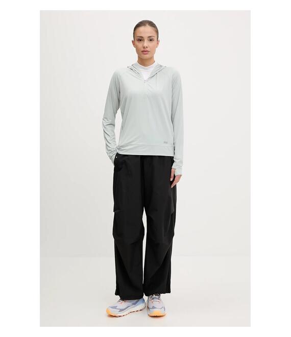 Αθλητική μπλούζα Helly Hansen Shine Solen χρώμα: τιρκουάζ, με κουκούλα, 49576