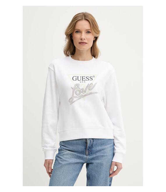 Μπλούζα Guess LOVE χρώμα: άσπρο, W5GQ05 KB683