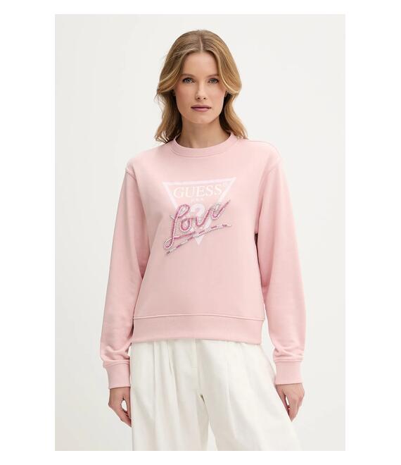 Μπλούζα Guess LOVE χρώμα: ροζ, W5GQ05 KB683