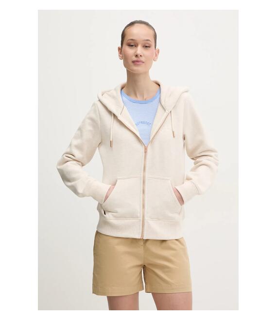 Μπλούζα Superdry χρώμα: μπεζ, με κουκούλα, W2012422A-9VP