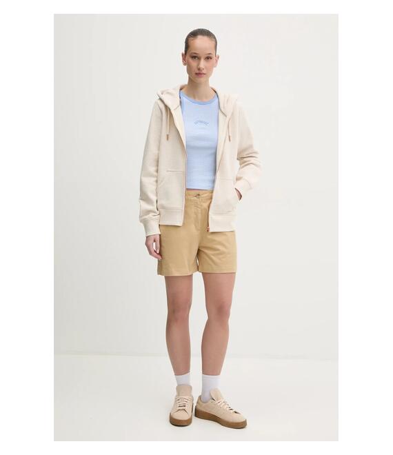 Μπλούζα Superdry χρώμα: μπεζ, με κουκούλα, W2012422A-9VP